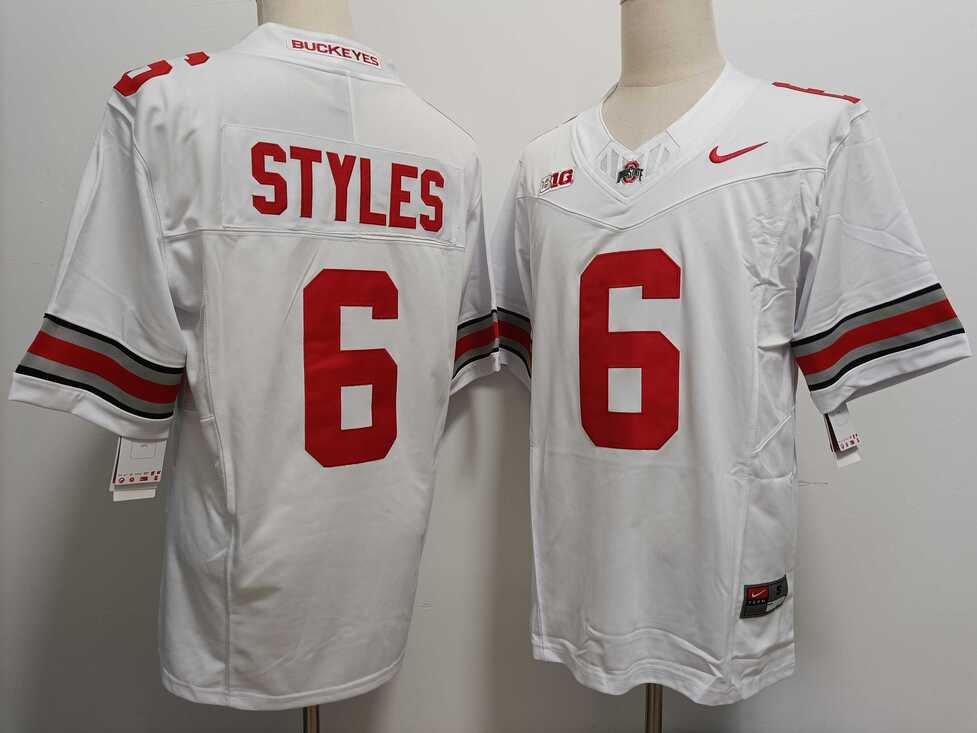 Men%27s Ohio State Buckeyes #6 Sonny Styles White FUSE College Football Jersey